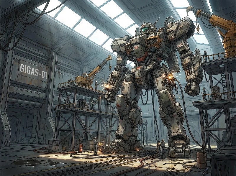 Giant Mecha Hangar Maintenance