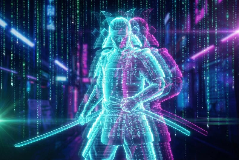 Holographic Cyborg Samurai