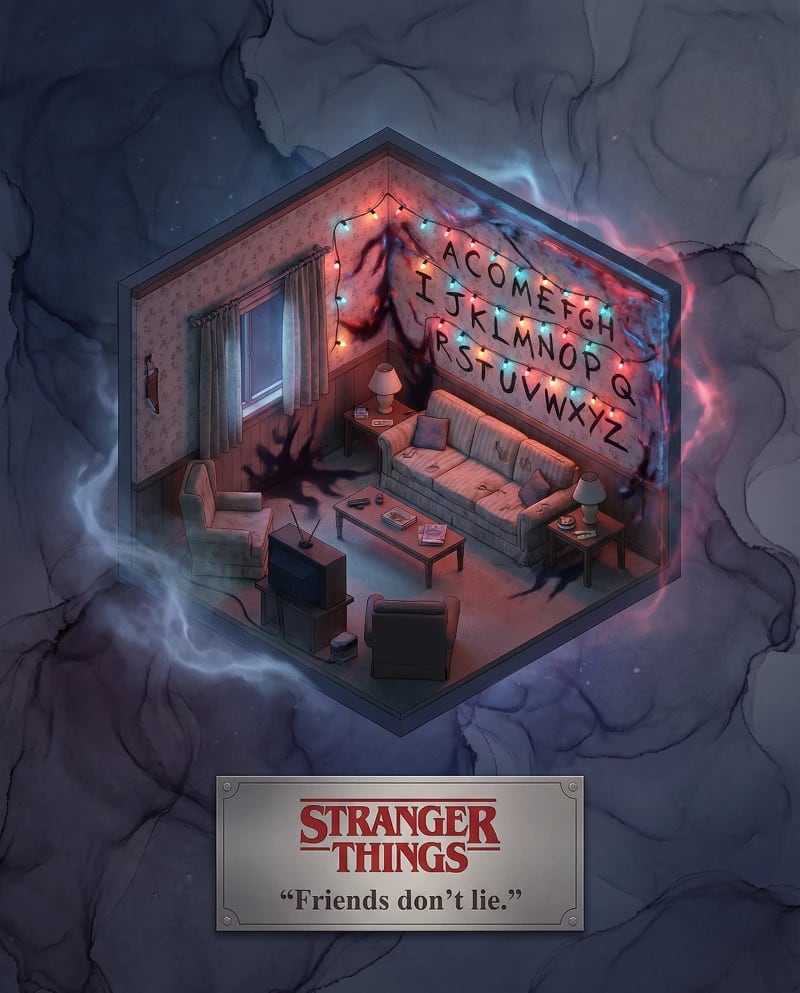 Stranger Things 3D Byers Room