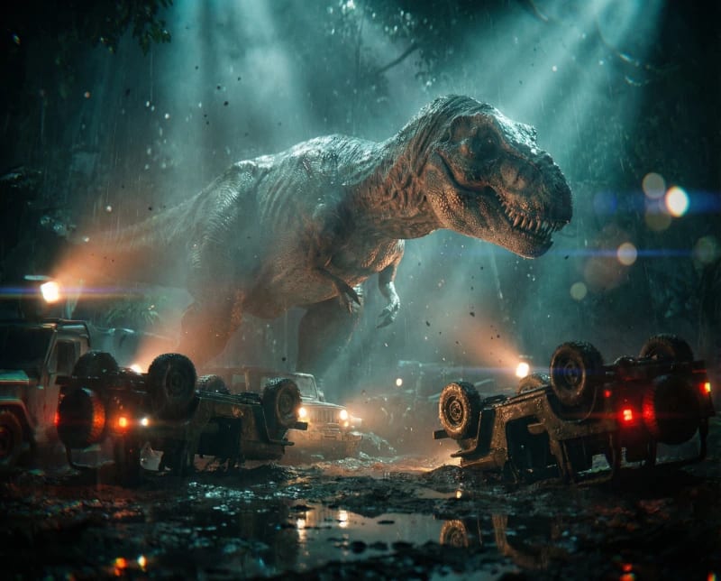 Night T-Rex Jungle Drama