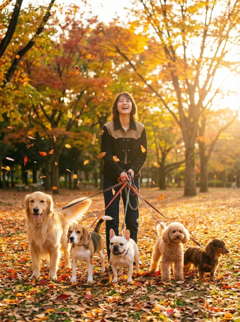 Golden Hour Dog Walk Chaos