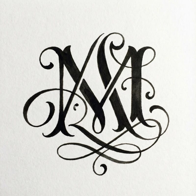 Luxury AM Calligraphy Monogram