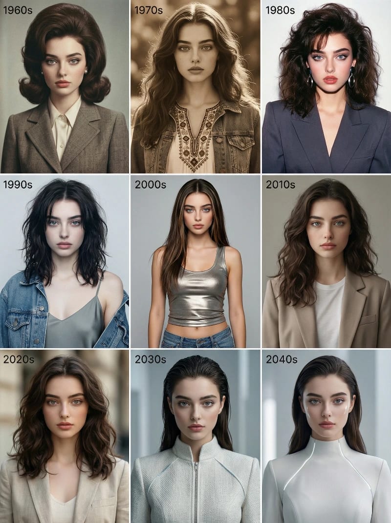 Decades Fashion Portrait Grid