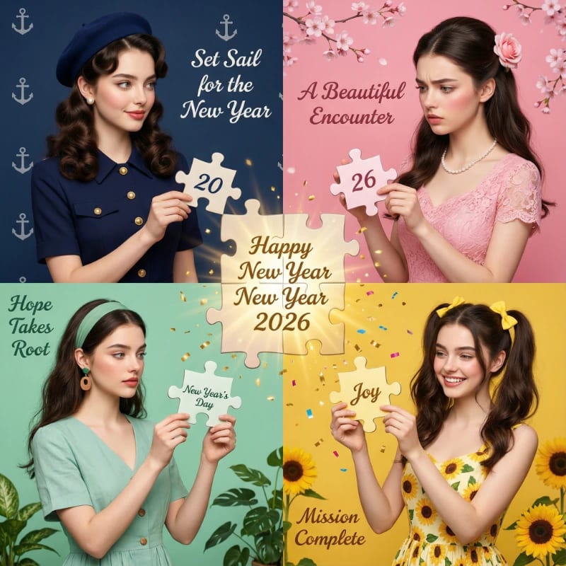 New Year Puzzle Fashion Portrait