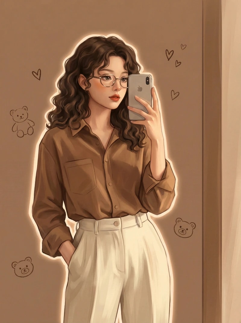 Cozy Mirror Selfie Art