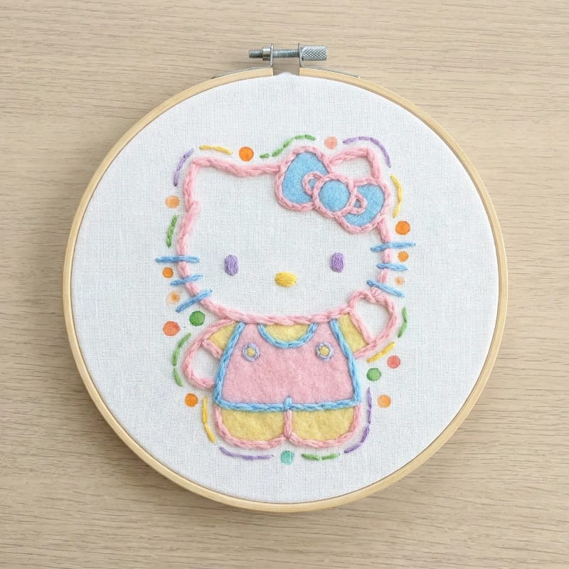Pastel Hello Kitty Embroidery