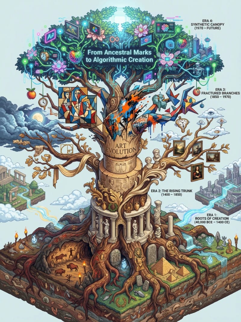 Pixel Art Evolution Tree