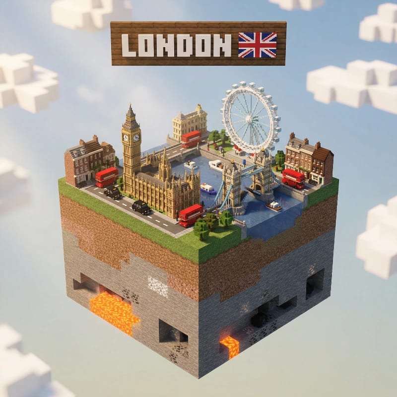Cinematic Voxel London Cube