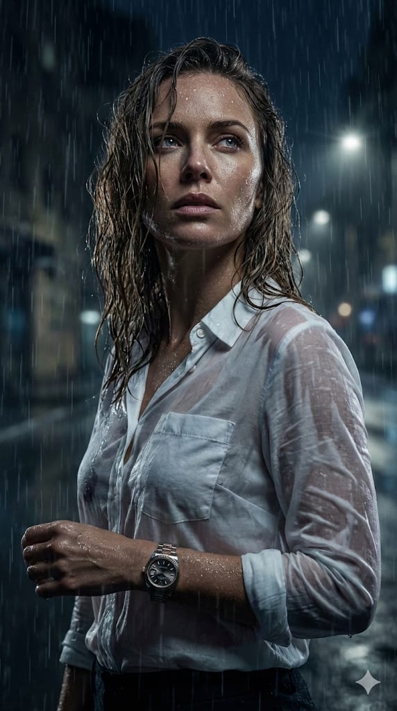 YouTube Thumbnail - Hyper-Realistic Cinematic Night Portrait in Rain