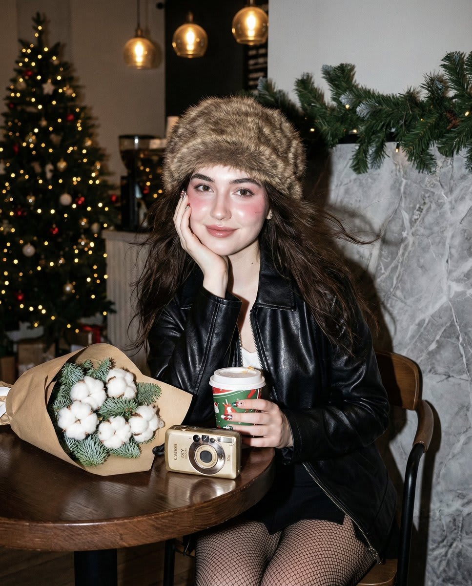 Festive Vibes: A Y2K Portrait of Charm and Elegance