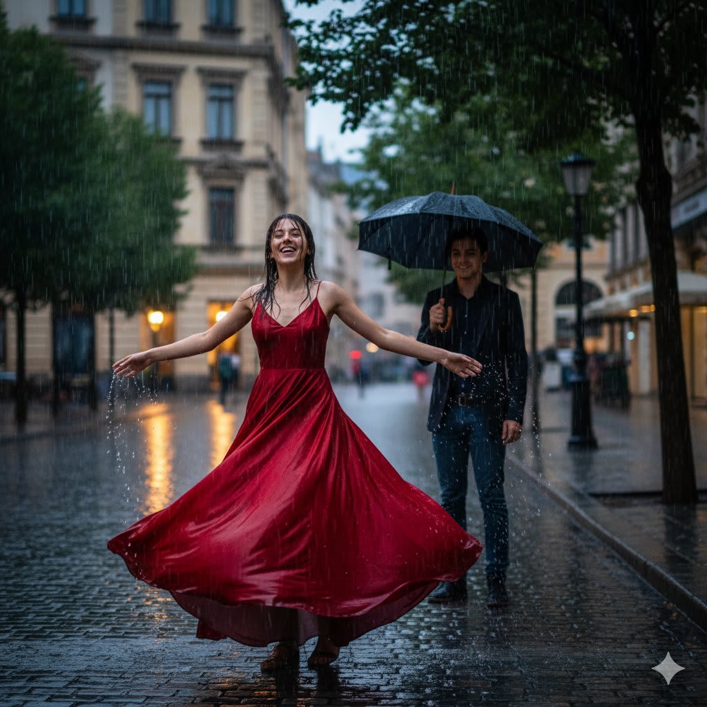 Twirl of Romance: Love in the Rain