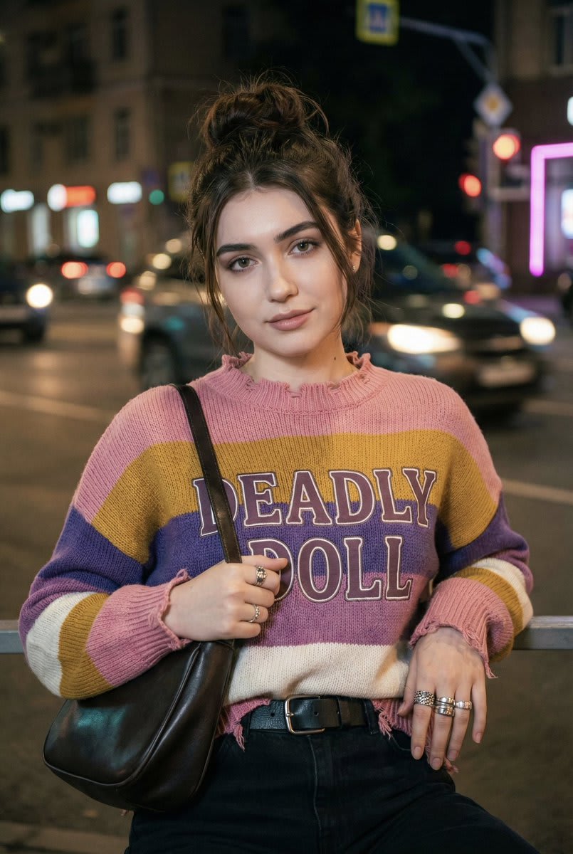 Chic Urban Nights: A Portrait of Effortless Style