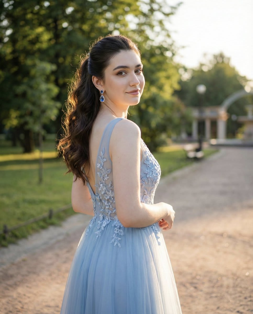 Bathed in Golden Hour: A Serene Outdoor Elegance