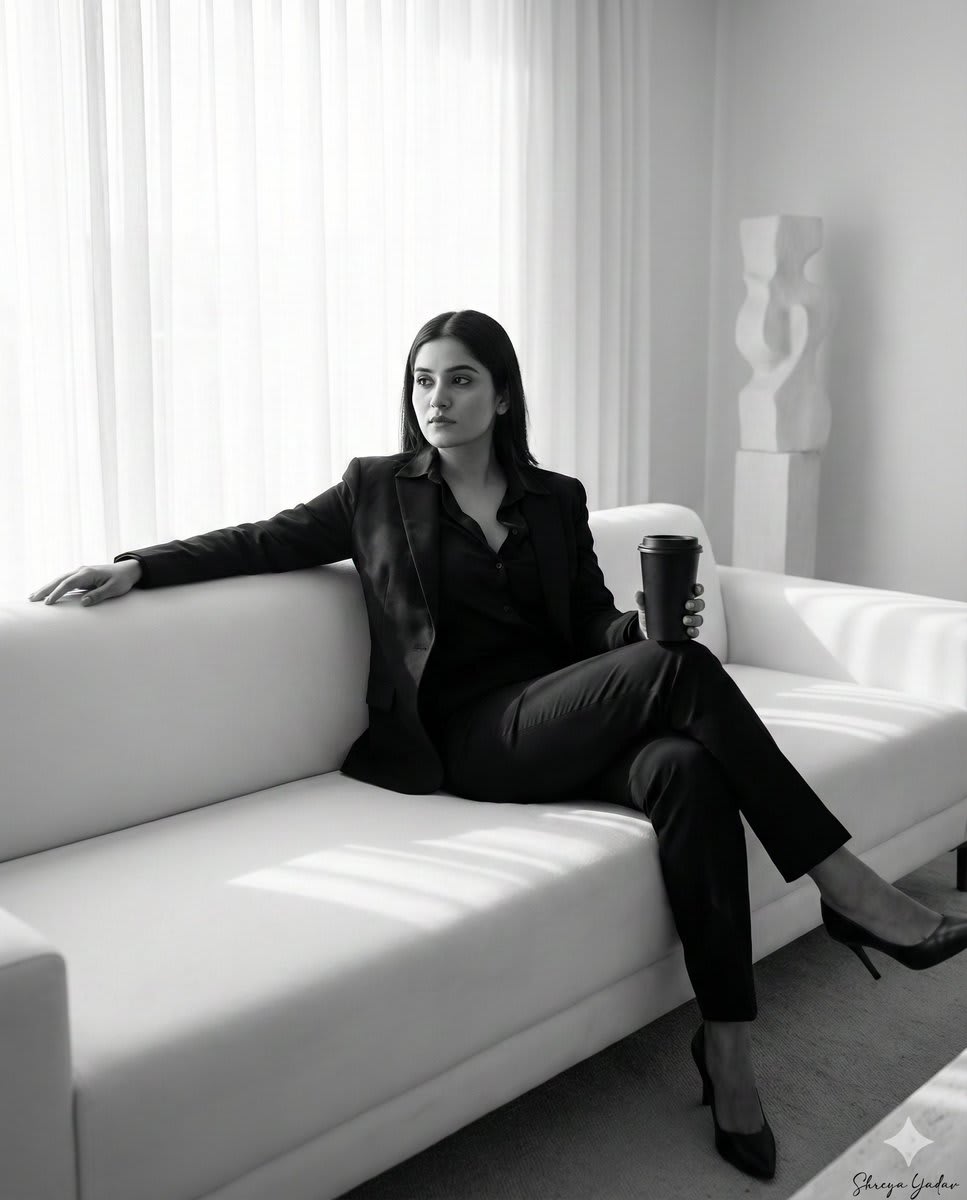 Elegance Meets Comfort in a Cinematic Portrait