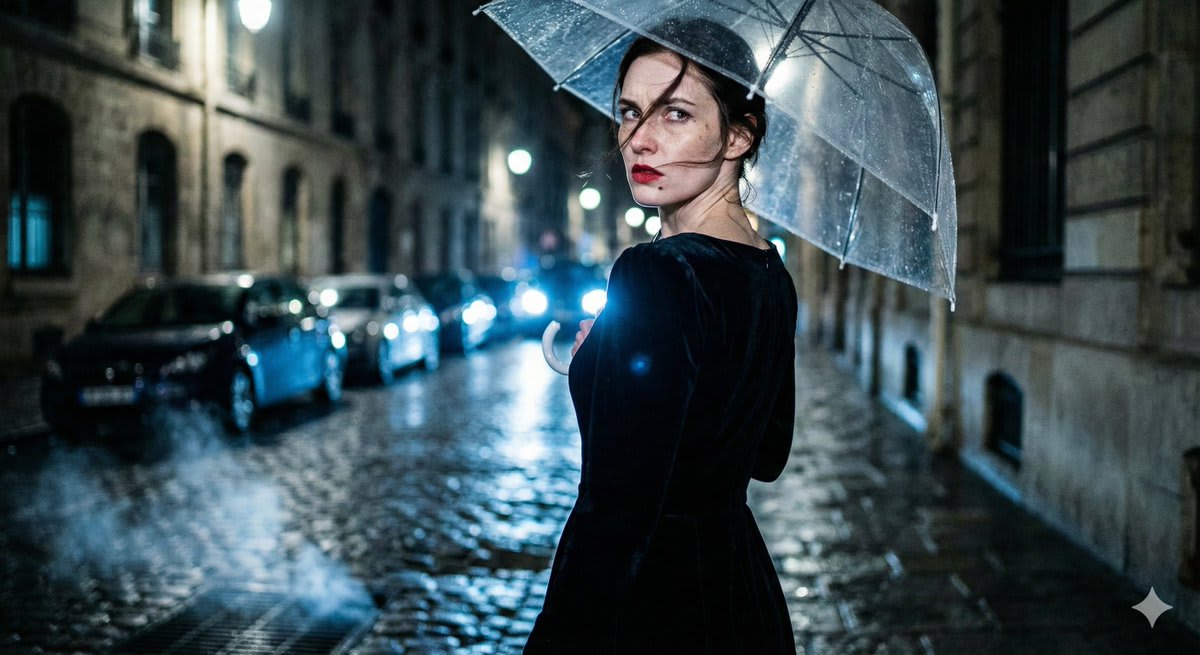 A Cinematic Enigma: Femme Fatale in Noir Elegance