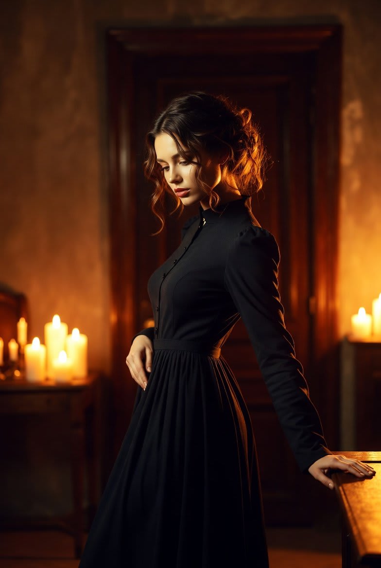 Radiance in Shadows: A Serene Portrait