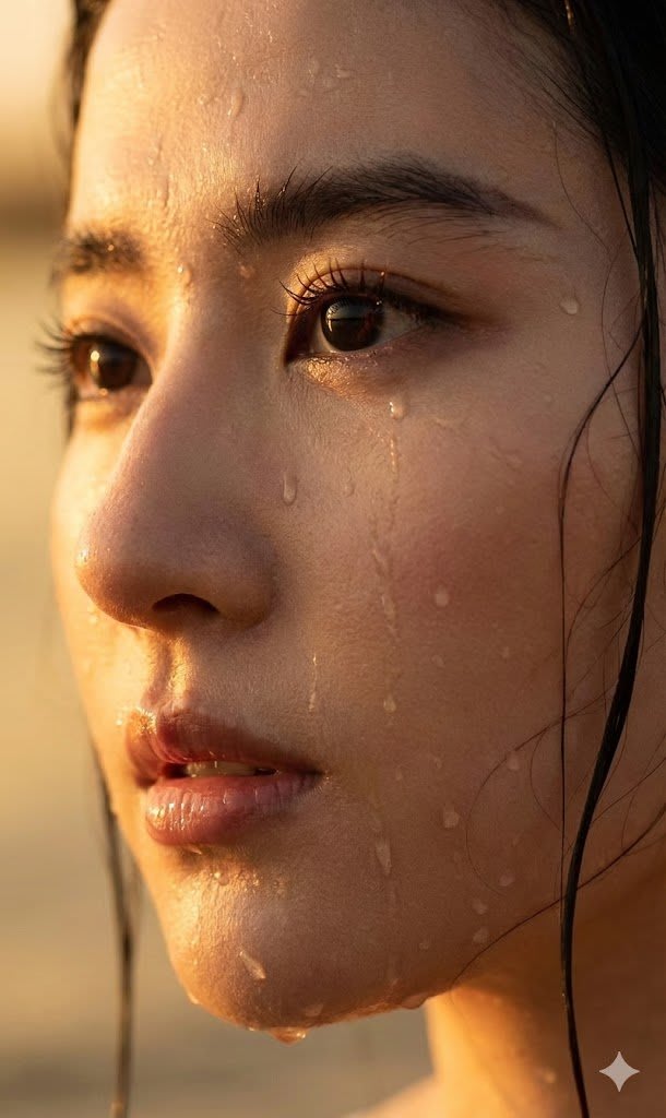 Glimmering Depths: A Portrait in Golden Light