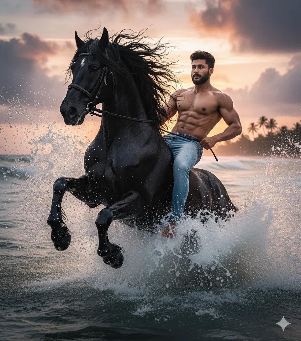 Epic Ocean Gallop: Power Meets Grace