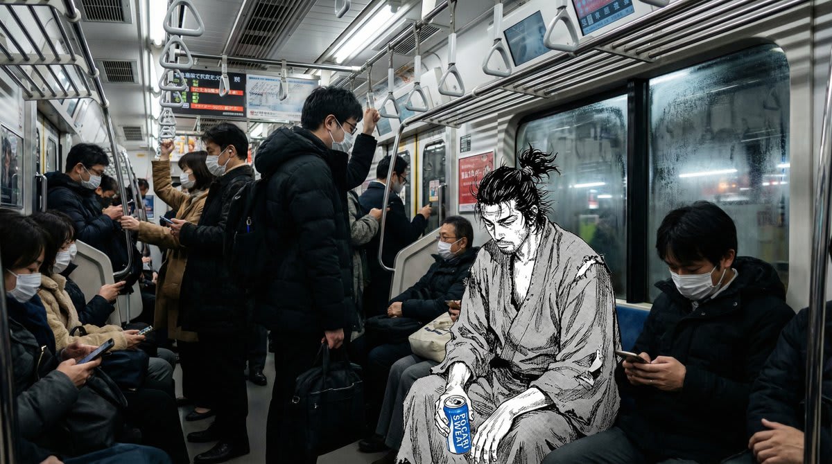 Where Manga Meets Reality: A Samurai's Subway Journey