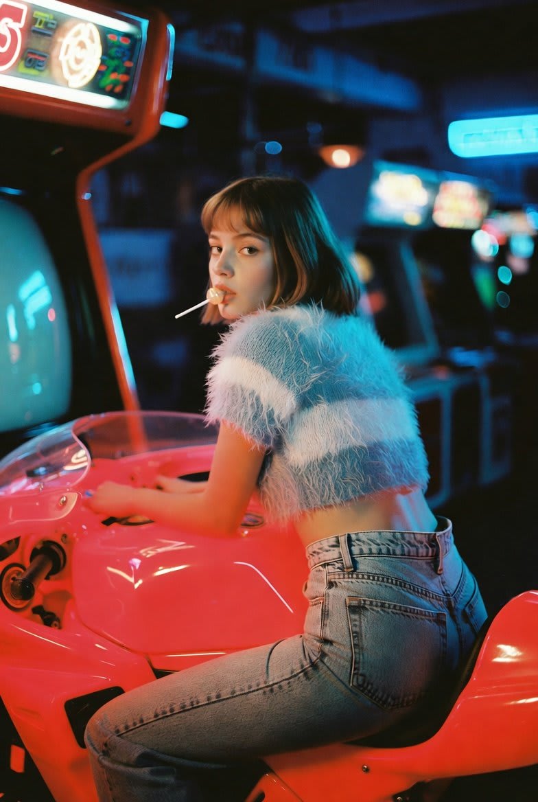 Retro Vibes: A Neon Arcade Encounter