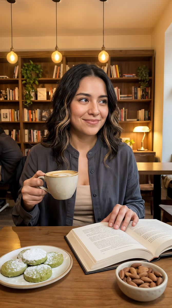 A Cozy Moment at the Book Café