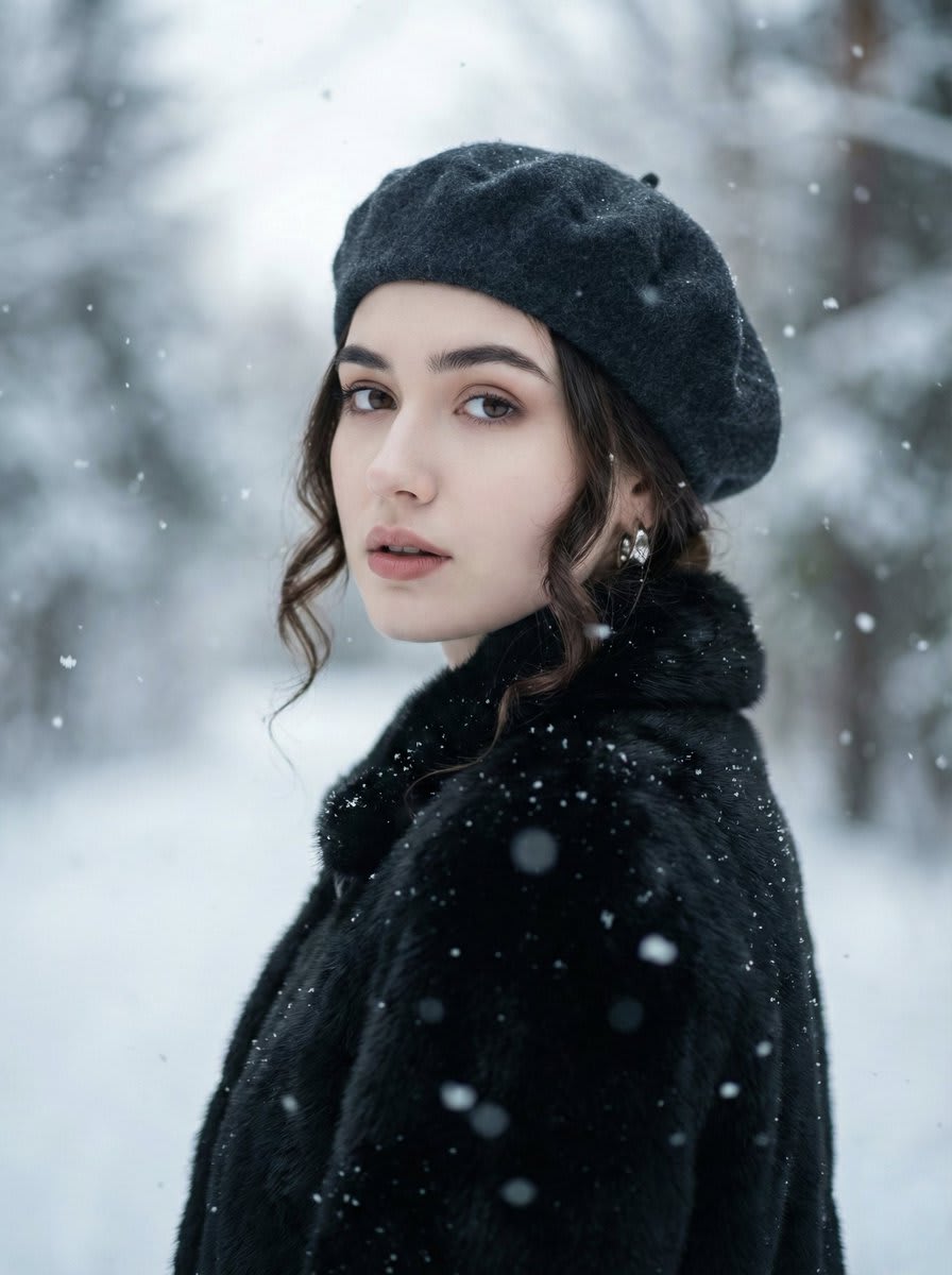 Winter Whispers: A Portrait of Grace in Snow