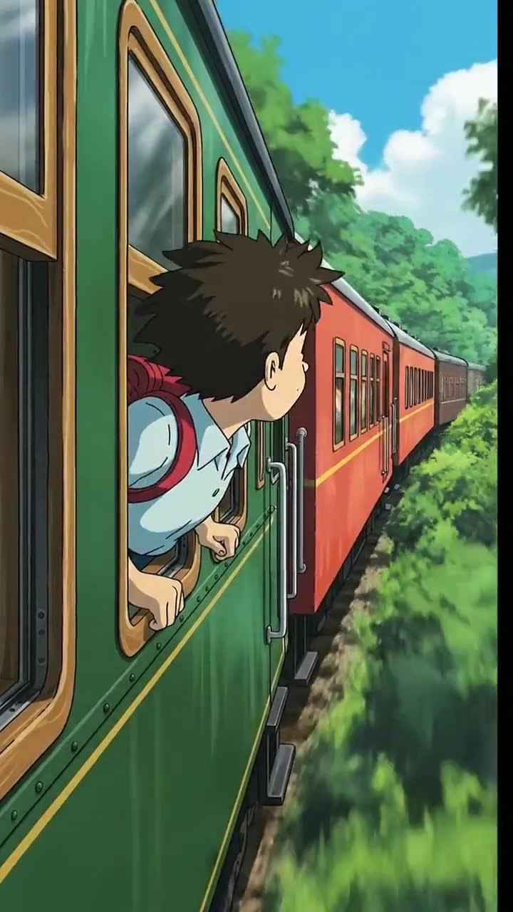 Journey Through the Forest: A Ghibli-Inspired Train Adventure