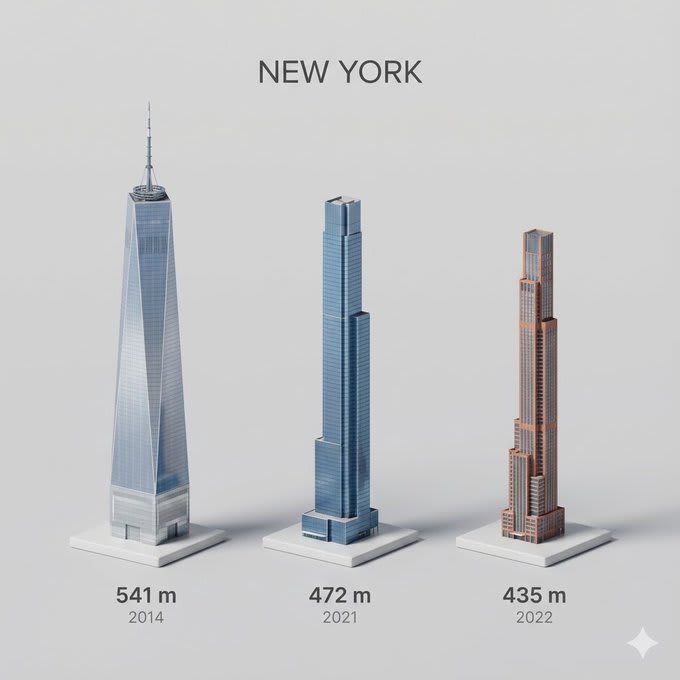 City's Tallest Buildings 3D Cartoon View