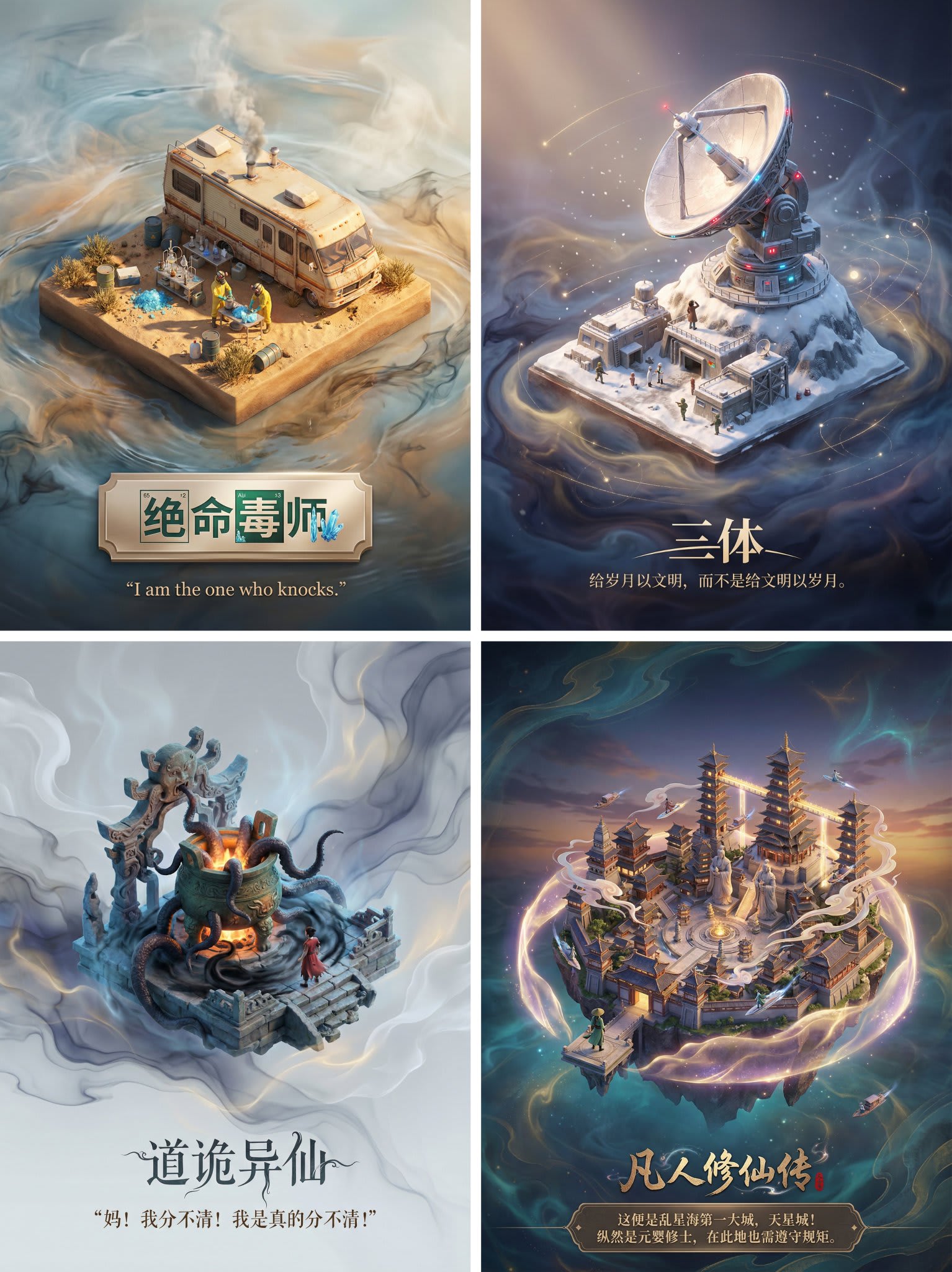 Novel Scene 3D Poster