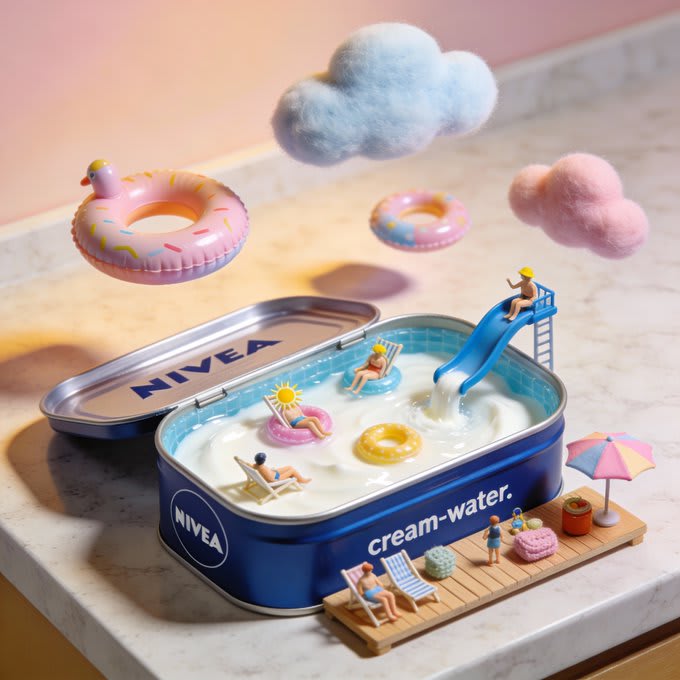 Miniature Swimming Pool Diorama