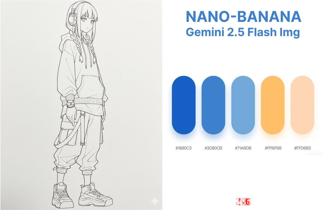 Color Line Art with Color Palette