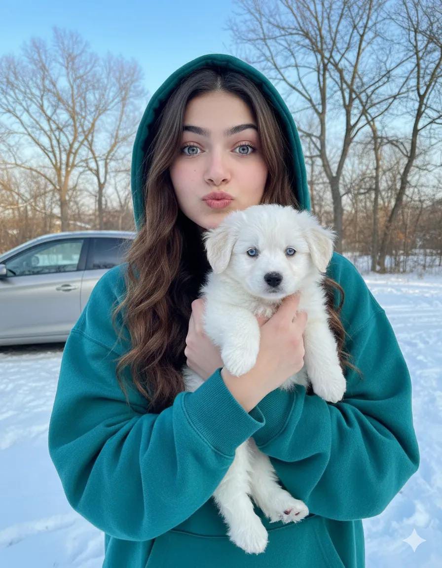 A Young Girl With Long