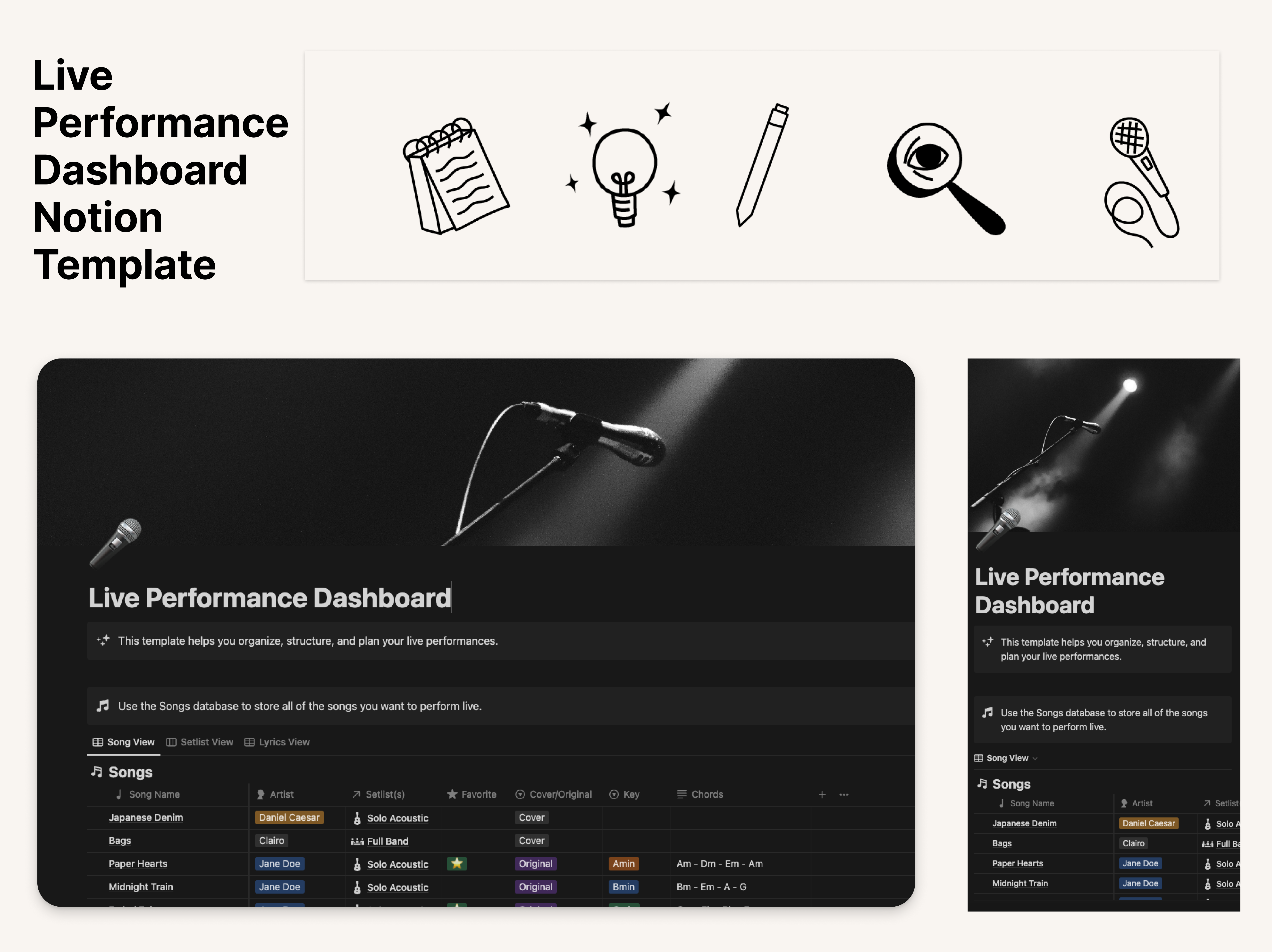 Cover of Streamline Your Live Performances with the Ultimate Notion Dashboard