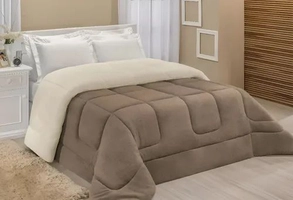 Edredom Sherpa Casal Queen Avelã