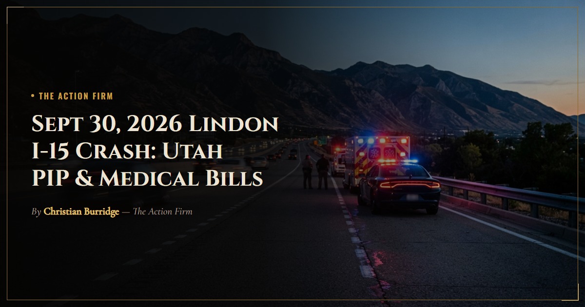 Sept 30, 2026 Lindon I-15 Crash: Utah PIP & Medical Bills