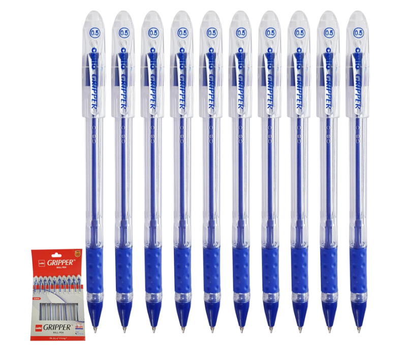 Cello Gripper Ball Pen | Pack Of 10 | Smooth Writing Experience | For School and Office Use