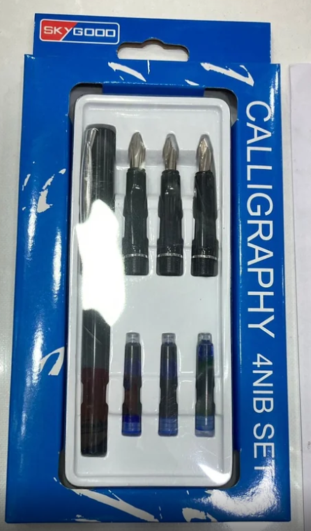 Sky Good Calligraphy 4 Nib Set | Ink Blue Pen