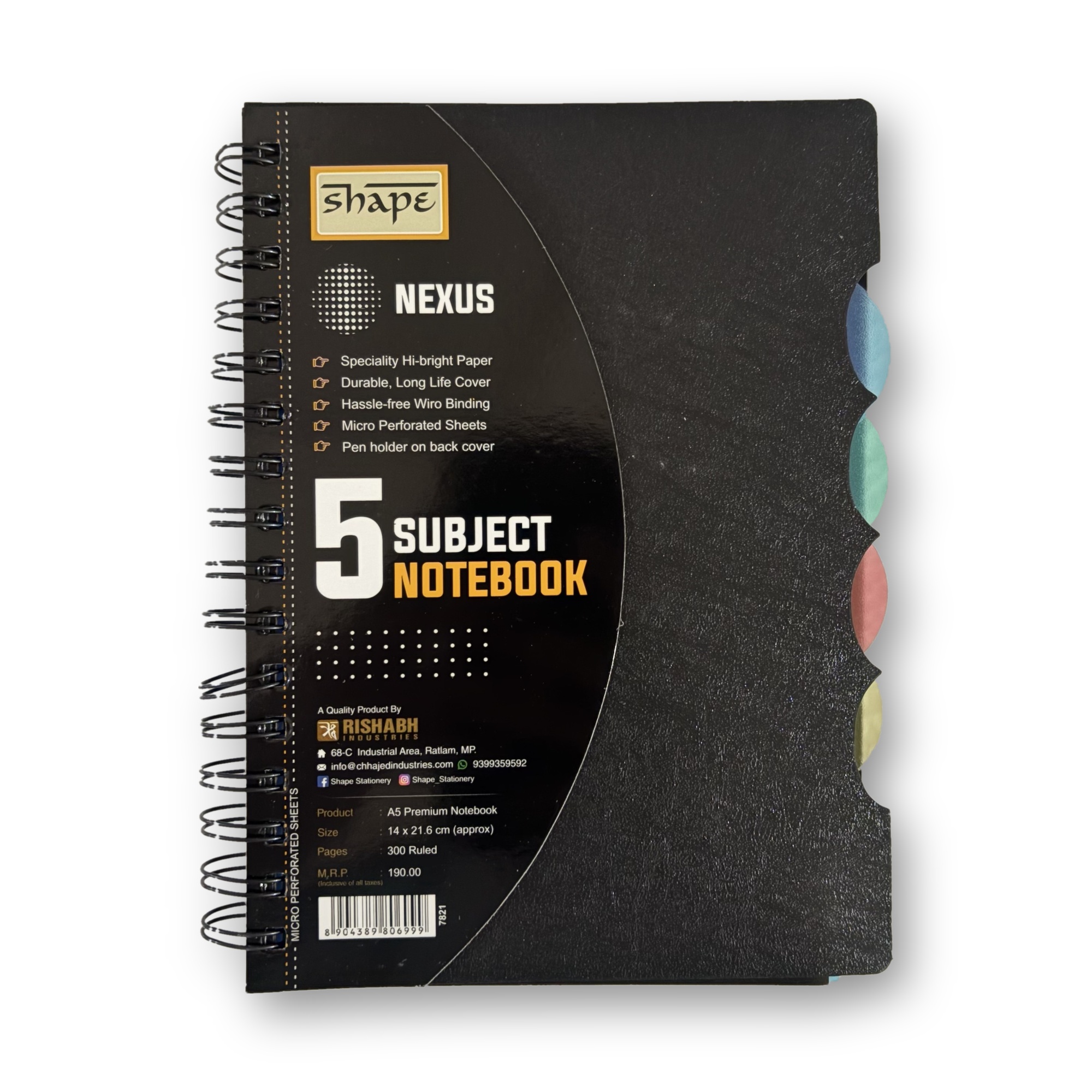 Premium 5 Subject Notebook | Page 300 Ruled | A5 Premium Notebook