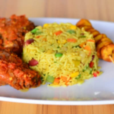 Fried Rice, Plantain & Chicken