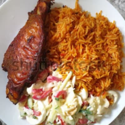 Coconut Rice, Salad & Chicken