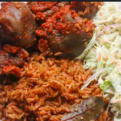 Jollof Rice, Salad & Beef