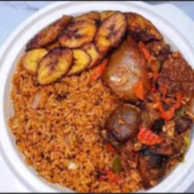 Jollof Rice, Plantain & Beef