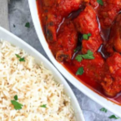 White Rice & Stew with Chicken