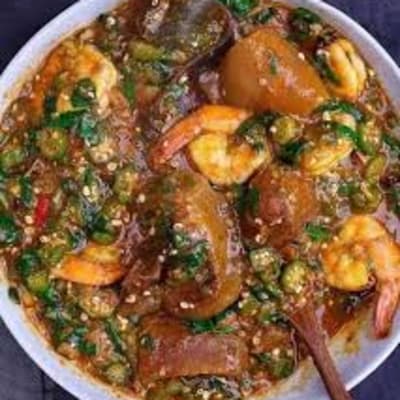 Okro Soup with garri