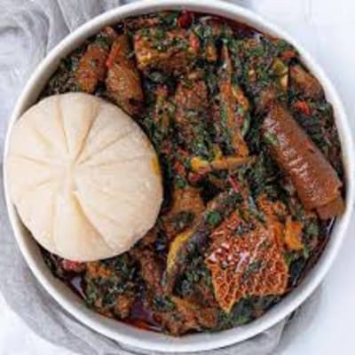 Vegetable Soup & Garri