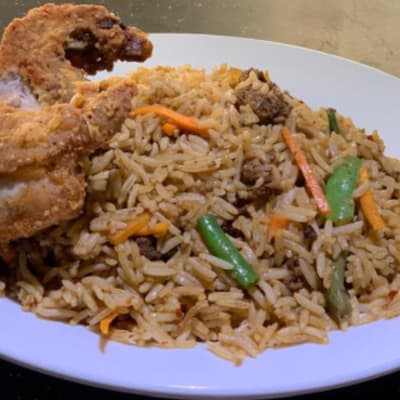  Beefy Rice & Breaded Chicken