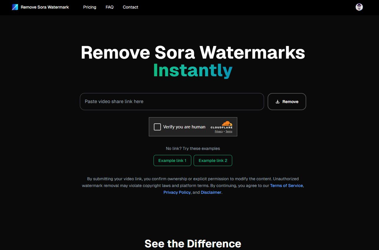 【去水印】Remove Sora Watermark