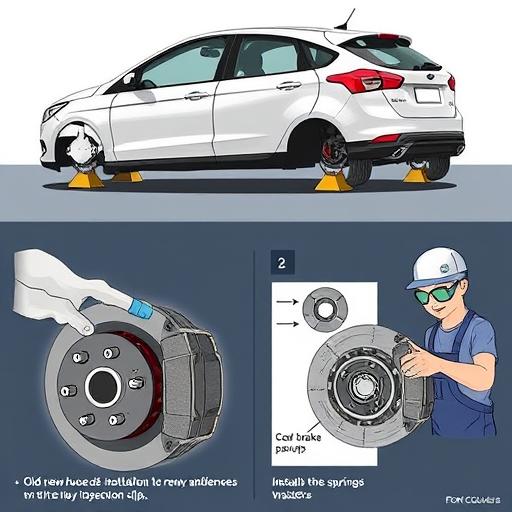 Как заменить задние тормозные колодки на Ford Focus