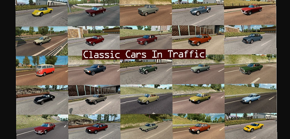 МОД Classic Cars Traffic Pack v11.6.8 ДЛЯ EURO TRUCK SIMULATOR 2