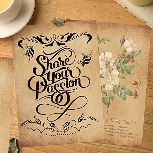 Vue 4 de Feuilles Papier Parchemin Vintage